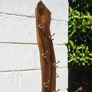 Natural cut board  brass hooks