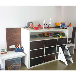 Plywood roll painted  with natural wood front 