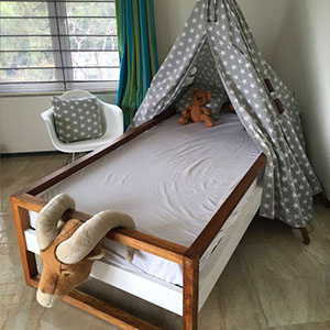 Acacia wood children bed