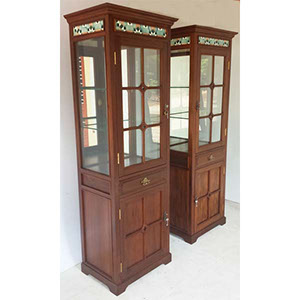 3 side glass showcases, Teakwood