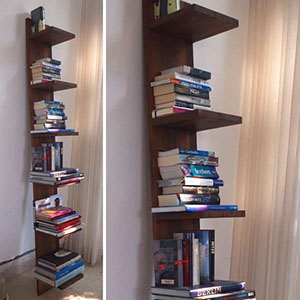 Leaning bookshelf