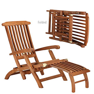 Decking chair  with foot rest foldable