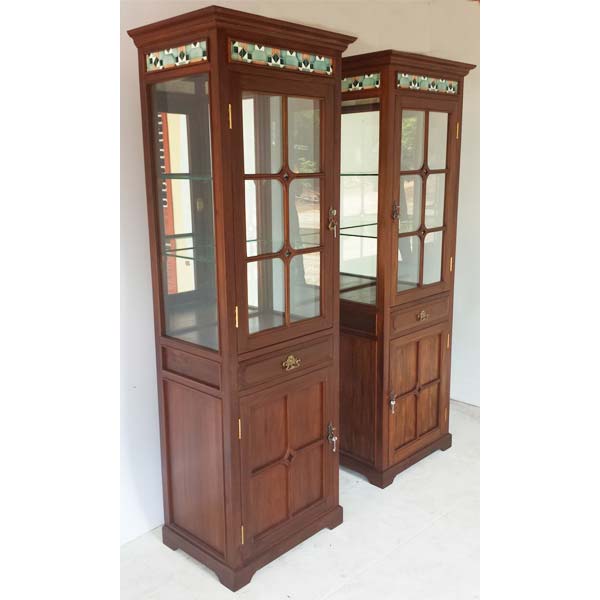 3 side glass showcases, Teakwood